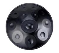 Instrumento Handpan 432/440Hz Tambor de Acero de 56cm Tambor de Mano en Re menor con 9/10/12 Notas, Percusión Hand Tuning para Práctica Musical, con Soporte, Bolsa(Oscuro,432Hz/12Note)