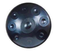 Instrumento Handpan 432/440Hz Tambor de Acero de 56cm Tambor de Mano en Re menor con 9/10/12 Notas, Percusión Hand Tuning para Práctica Musical, con Soporte, Bolsa(Azul,440Hz/12Note)