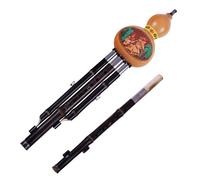 Instrumento Hulusi Flauta De Cucurbitáceas De Doble Tono, Instrumento De Viento Tradicional Chino Con Caja Y Nudo Chino (Color : Bb and C key)