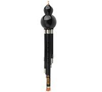 Instrumento Hulusi, Flautas Hulusi C Key, Flauta de cucurbitáceas Profesional, con Nudo Chino Instrumento Tradicional Chino, para Principiantes Aficionados Musicales (Color: Negro,
