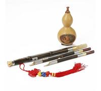 Instrumento Hulusi Tres Tonos B Plano Doble Cobre Blanco Bambú Hulusi Estudiantes Principiantes Calabaza Natural Hulusi