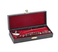Instrumento mini musical, fagot miniatura con soporte y estuche, figuras coleccionables para la decoración del hogar adorno de 17 cm