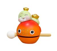 Instrumento Mokugyo - tambor de pescado con tallas a mano para rituales budistas, tambor de sonido relajante | Bloque de madera de percusión para, Año Nuevo y prácticas espirituales
