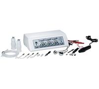 Instrumento multifunción 5 funciones: Alta frecuencia, ultrasonidos, corriente galvánica y aparato de succión y pulverización.