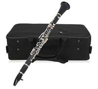 Instrumento Musical Clarinete Llave en Sib, Juego Clarinete 17 Llaves en Sib de Madera con Paño para Limpieza Caja para Destornillador de Lámina, Instrumento Musical (BLACK)
