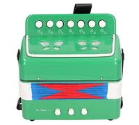 Instrumento Musical de acordeón de 10 Teclas para niños, Juguete Educativo para niños, Conjunto de Solos, Regalo de cumpleaños, plástico ABS de 17,5 cm (Verde)