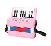 Instrumento musical de acordeón de piano de 17 teclas, 8 bajos, para principiantes, niños, rosa, 23 x 10 x 23 cm