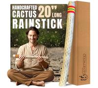 Instrumento musical de cactus chileno de 50,8 cm con envoltura de hilo y sellador. Auténtica batidora de lluvia de Africa Heartwood Project (TM)