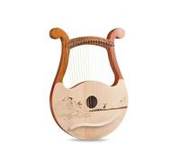 Instrumento musical de madera de arpa de lira con llave de afinación, perfecto para músicos y principiantes
