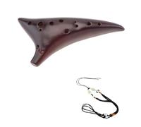 Instrumento Musical De Ocarina De Cerámica De 12 Agujeros Alto Tono C Ahumado Quemado Para Adultos Con Bolsa De Transporte