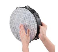 Instrumento Musical de Tamborines Adulto, Instrumento Musical de Pandereta con su Construcción Ligera y Portátil 8 Pulgadas Madera Madera Redonda Tambor Tambor (De 10 pulgadas)