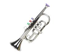 Instrumento musical de trompeta, cuerno de latón simulado, aprendizaje para niños, 12 x 9 x 34 cm, juego de ayuda para enseñar música para padres e hijos, producción de sonido interactiva para niños y
