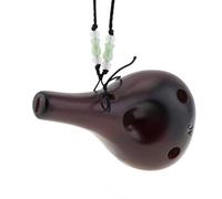 instrumento musical， Flauta Ocarina de 6 agujeros, tono alto C, flauta cerámica negra esmaltada ahumada, instrumento musical