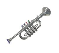 Instrumento musical - Instrumento de viento dorado trompeta de cuatro de 28 cm, colorido clave de piano | Inspiración musical para educación preescolar para cumpleaños de la escuela