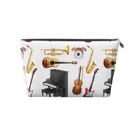 Instrumento Musical Piano Guitarra Saxofón, Bolsa de artículos de tocador Bolsa de Maquillaje Bolsa de cosméticos Bolsa de artículos de tocador de Viaje portátil
