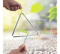 Instrumento Musical Triangular de 6 Pulgadas, Instrumento de Acero de, Triángulo con Percha Amarilla para Niños