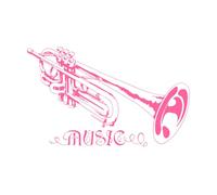 Instrumento musical Trompeta Música de trompeta Estudio de músicos Pegatinas de tallado fino 45x72.3cm Incluye kit de película de transferencia Rosa