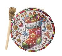 Instrumento Navideño Chamánico | Decoración Para Tambor Musical | Música De Batería Navideña | Adorno Para Tambor De Percusión Con Atención Tanto A Su Estético Como Al Uso Como Ornam