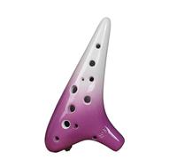 Instrumento Ocarina Ocarina de 12 agujeros instrumento con llave SG adecuada para principiantes, para enseñar y tocar(Purple and White)