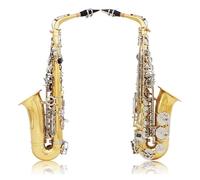 Instrumento saxofón Eb Alto Saxofón Electroforético Oro E Flat Sax Instrumento Musical de Viento de Madera con Accesorios de Estuche de Cuero