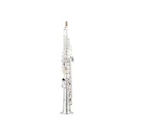 Instrumento saxofón Saxofón Soprano BB Negro Níquel Oro Plateado Oro Lacado Blanco Cobre Instrumento De Saxofón Soprano Dividido (Color : Nickel plated)