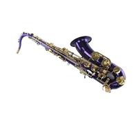 Instrumento Si Bemol Saxofón Alto Superficie Del Instrumento Laca Púrpura Llave Dorada