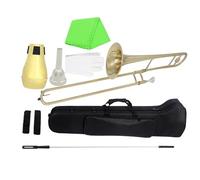 Instrumento Trombón Juego De Trombón Dorado Lacado De Latón Amarillo Tono Bb Con Boquilla Bolsa De Almacenamiento Piezas De Silenciamiento