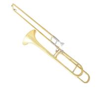 Instrumento Trombón Trombón Bb/F, Instrumento De Viento De Trombón Dorado Lacado De Latón Con Caja De Almacenamiento Y Boquilla