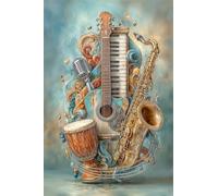 Instrumentos clásicos Puzle de 300 Piezas 40x28 cm - Rompecabezas DIY Pintura, Entretenimiento Creativo Adultos Mayores de 14 años Decoración del Hogar