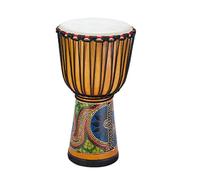 Instrumentos de Percusión Africanos Yembé 10 Pulgadas Parche de Cabra Madera Tambor Djembe Tallado a Mano Tambor Africano para Camping Djembe Drum(Standard 10 inches C)