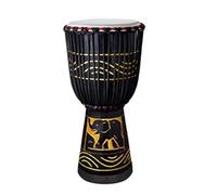 Instrumentos de Percusión Africanos Yembé 10 Pulgadas Parche de Cabra Madera Tambor Djembe Tallado a Mano Tambor Africano para Camping Djembe Drum(Standard 10 inches A)