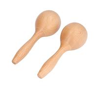 Instrumentos de Percusión de Mano Maracas Portátiles de Madera de Haya de 2 Piezas con Sonido Claro y Apariencia Brillante para Fiestas y Conciertos, Tamaño 14x5x5 Cm
