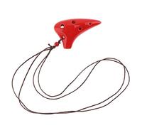 instrumentos de tocador, Mini 6 agujeros Alto ToneCollar Ocarina CeramiInstrumento de flauta de cerámica negra con cuerda for colgar 4 colores Flauta de ocarina opcional (color: rojo) (Color : Red)