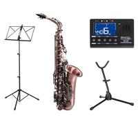 Instrumentos de viento Classic Cantabile AS-450 set de saxofón alto en color rojo vintage