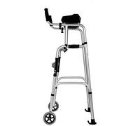 Instrumentos Médicos Andador con Andador Plegable Ayuda Auxiliar para Rehabilitación para Caminar Altura Ajustable con Almohadillas para Reposabrazos y Ruedas, para Personas Mayores Discapacitadas