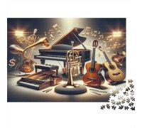 Instrumentos Musicales Clásicos Puzzle de 1000 Piezas Papel para Adultos Escena de Arte Musical Vintage Juego de Puzzle 1000 Piezas Relajación Hogar 70x50cm/1000pcs