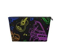 Instrumentos Musicales Colores neón, Bolsa de artículos de tocador Bolsa de Maquillaje Bolsa de cosméticos Bolsa de artículos de tocador de Viaje portátil