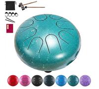Instrumentos Musicales, Handpan Tanque Tambor de Lengua de Acero, 6" 8 Notas Clave C Instrumento de Percusión - Hand Pan Drum con Bolsa de Tansporte, Baquetas(Malachite,6 pulgadas 8 Nota)