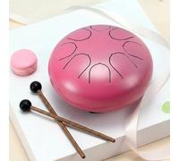 Instrumentos Musicales, Handpan Tanque Tambor de Lengua de Acero, 6" 8 Notas Clave C Instrumento de Percusión - Hand Pan Drum con Bolsa de Tansporte, Baquetas(Rosa,3 pulgadas 6 Nota)