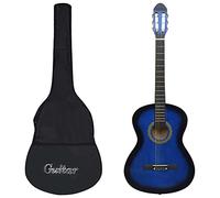Instrumentos musicales - Hobbies & Creative Arts - Juego de guitarra clásica para principiantes, 12 piezas, color azul, 4/4, 39 pulgadas