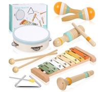Instrumentos Musicales Infantiles, 6 in 1 Juguetes Instrumentos Musicales Bebe, Tambor Infantil Xilofono Bebe Maracas, Juguetes Montessori Niños, Navidad Cumpleaños Regalos Originales Bebes 1 2 3 Año