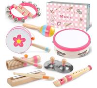 Instrumentos Musicales para Niñas Pequeñas de 1-3 Años | Juguete Montessori Educativo 8 en 1 para Estimulación Sensorial | Regalo de cumpleaños y Navidad para bebés a Partir de 1 año (Rosa 8in1)