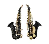 Instrumentos Musicales Profesionales Saxofón Saxophone De Oro Negro B-Flat Latón Agudos Saxofón De Tubo De Curva Pequeña