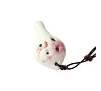 Instrumentos ocarinas de cerámica, Ocarina de cerámica antigua hecha a mano con cordón marrón for principiantes(4)