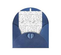 Instruments Performers Notes And Little Birds Printing Holiday Love Buckle Pearl Paper Envelope Greeting Vertical Thinking Of You Cards 15.2 x 10.2 cm