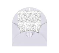 Instruments Performers Notes And Little Birds Printing Holiday Love Buckle Pearl Paper Envelope Greeting Vertical Thinking Of You Cards 15.2 x 10.2 cm