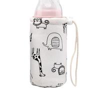 Insulated Bottle Sleeve, Thermal Beverage Carrier, Heat-Preserving Bottle, 7x7x7.5cm Shock-Absorbing Design, Stretchable, Secure Fit, Baby Bottles & Travel Use Material: Cotton