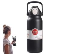 Insulated Bottles, 1300ml Vacuum Water Flask, Leakproof Lightweight Stainless Steel Cup with Carry Handle, Double-Wall Thermal Insulation for Gym, Camping and Outdoor Sports