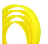 Insulated Braid Sleeving 2mm - 50mm Tight Expandable Cable Wire Sleeve Flame-Retardant Nylon Braided Mesh Sheath Tube(Yellow,6mm,15 Meters)