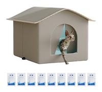 Insulated Cat House, Insulated Dog Shelter, 12.99x12.19x12.99 Inches All-Weather Thermal Hideaway, Cozy Pet Condos for Kittens Puppies Rabbits, Hot Days Travel Moving Holiday Home